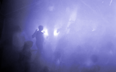 Picture: Party  lights, people in mist